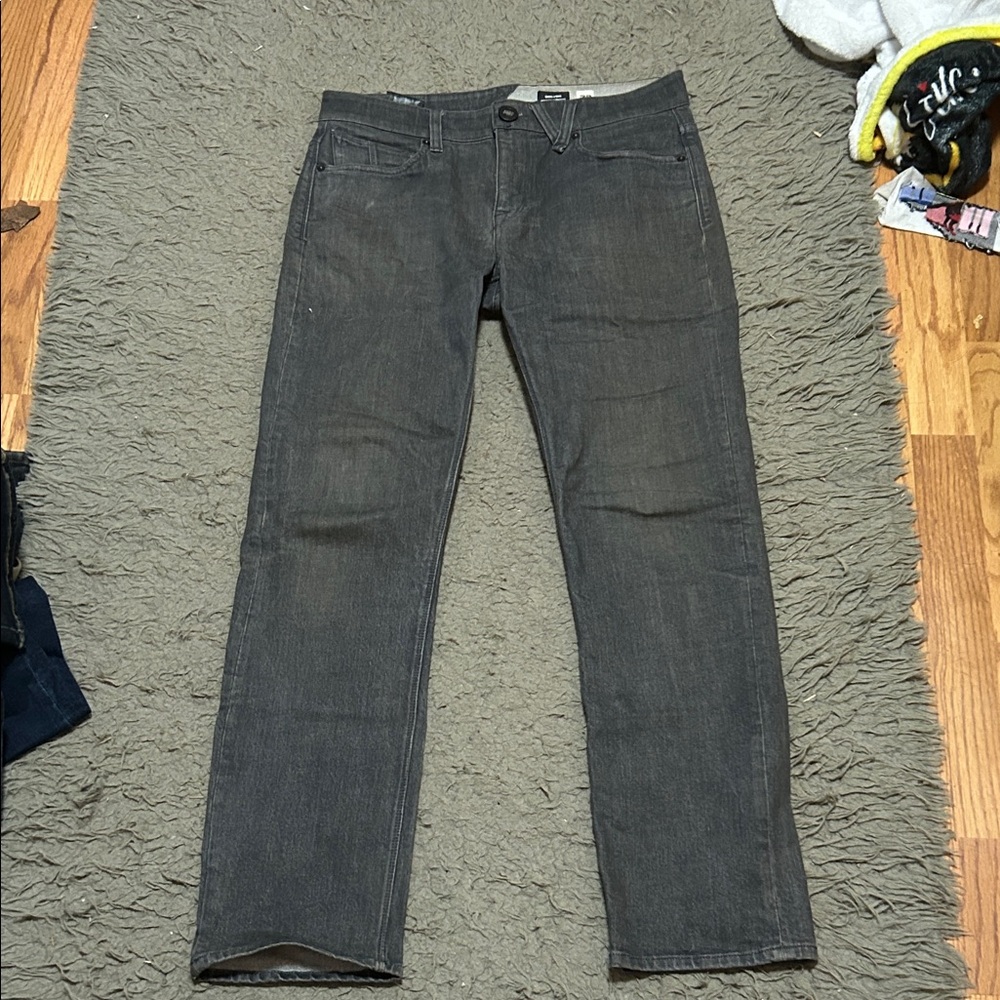 Volcom Men's Dark Gray Straight Jeans
